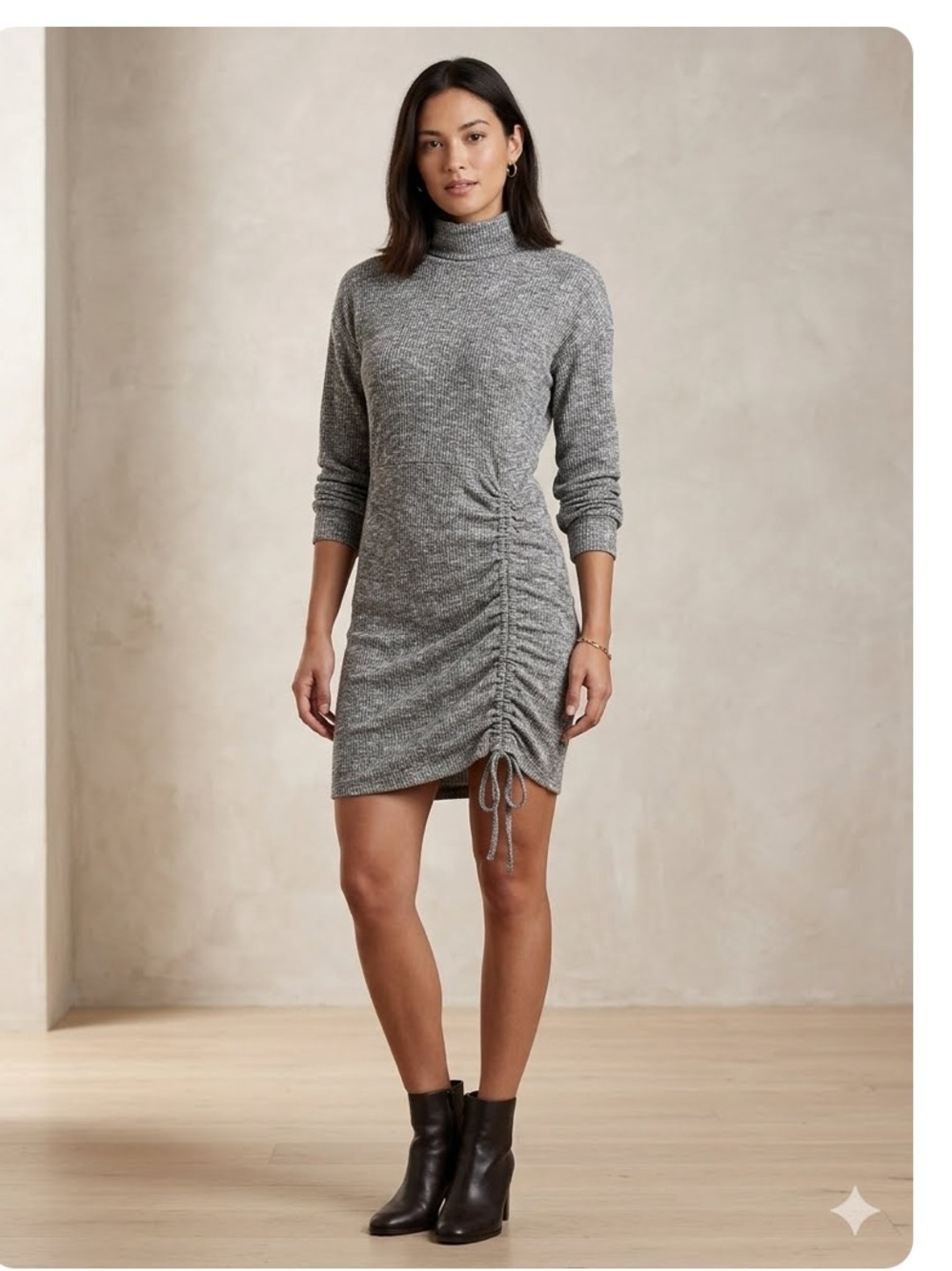 Woman's Fitted Gray Knit Dress Size L